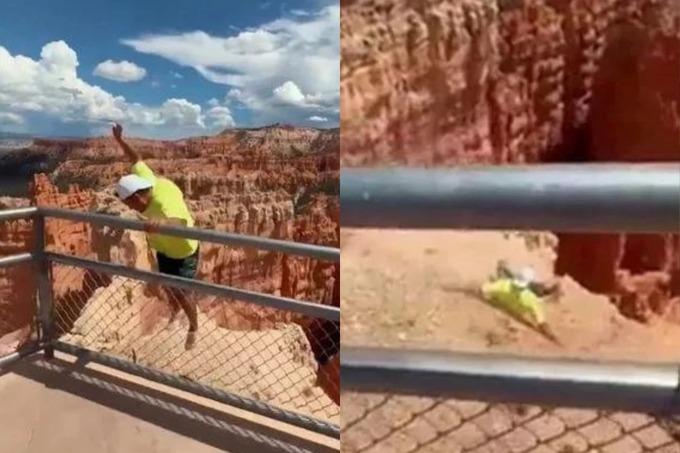 Nhảy rào ở độ cao 240m để sống ảo, chàng trai Mỹ suýt mất mạng-1