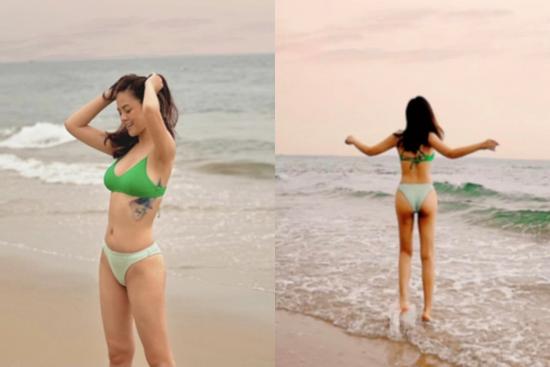 Thu Quỳnh khoe ảnh bikini mờ ảo, khoe dáng mẹ một con sau 'ở ẩn'