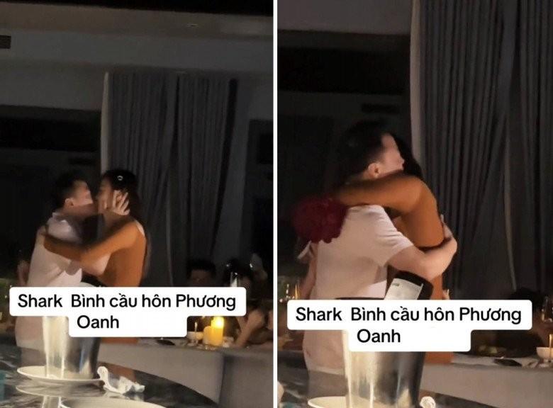 Rộ clip Phương Oanh được Shark Bình quỳ gối cầu hôn, trao nụ hôn nồng cháy trước mặt con gái của vợ cũ-2
