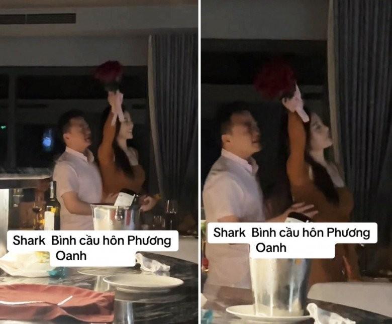 Rộ clip Phương Oanh được Shark Bình quỳ gối cầu hôn, trao nụ hôn nồng cháy trước mặt con gái của vợ cũ-3