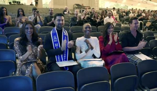 Bán kết Hoa hậu Siêu quốc gia 2023: Giám khảo ngồi ghế tạm bợ, sân khấu như chợ-4