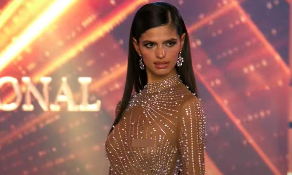 Khán giả sốc vì thí sinh Hoa hậu Siêu quốc gia để lộ vòng một ở đêm bán kết-2