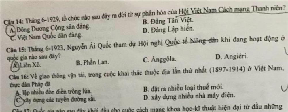 Đề Sử tốt nghiệp THPT 2023 sai dữ kiện: Bộ GD&ĐT lên tiếng-1