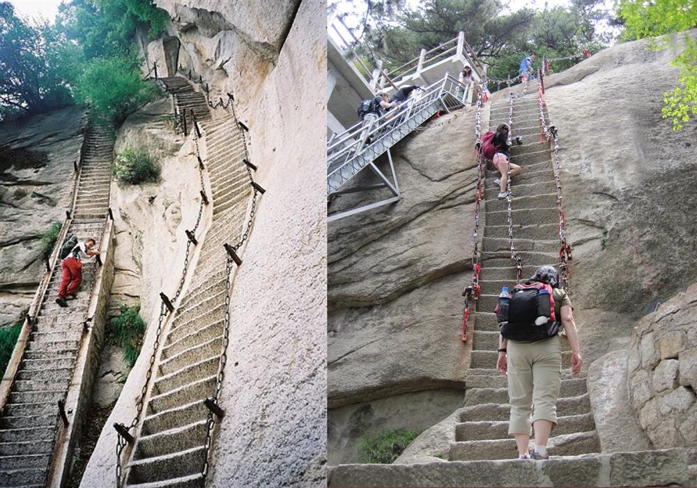 Khoảnh khắc hãi hùng nữ du khách trượt chân rơi xuống khỏi vách đá dựng đứng-2