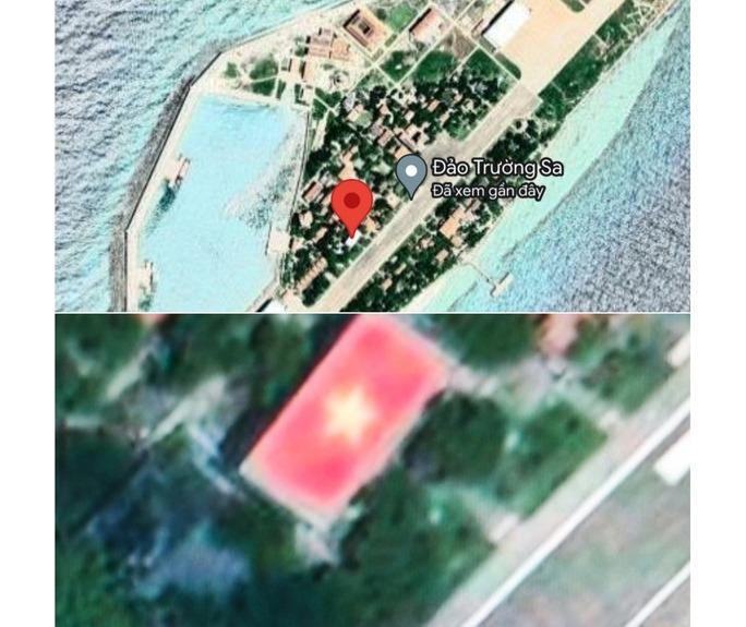 Google vẫn chưa khắc phục ảnh vệ tinh để thể hiện rõ hình quốc kỳ Việt Nam tại Trường Sa-1