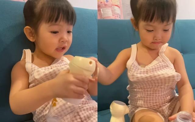 Con gái Đàm Thu Trang - Cường Đô La mới 3 tuổi đã biết phụ mẹ chăm em-1