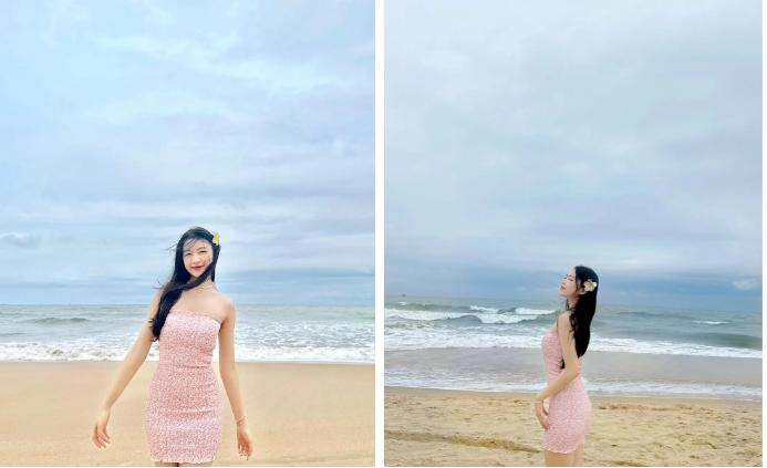 Lọ Lem nhà Quyền Linh thả dáng như người mẫu trên biển-2