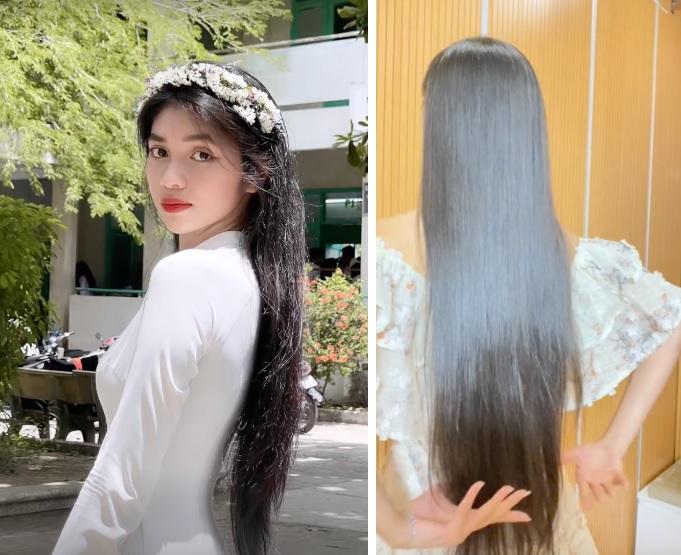 Á hậu Huỳnh Minh Kiên tiết lộ về mái tóc dài gần 1m chưa bao giờ cắt ngắn-3