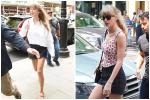 Taylor Swift mặc váy ren trễ nải đi ăn cưới-5