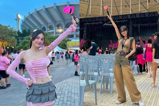 Thời trang đi ‘đu’ BlackPink: Thùy Tiên - Phương Nga chuẩn 'hồng đen', vợ chồng Diệu Nhi - Anh Tú 'lạc quẻ'