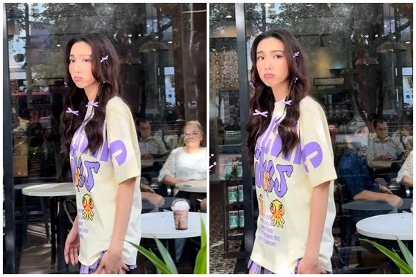 Hoa hậu Thuỳ Tiên bị team qua đường bắt gặp, nhan sắc không son phấn ra sao?-7