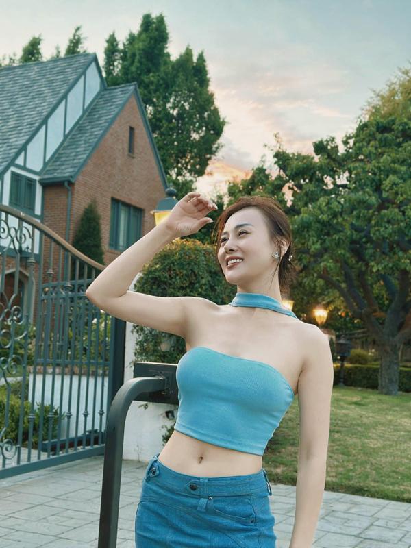 Khoe ảnh đi nghỉ tuần trăng mật ở Mỹ với Shark Bình, Phương Oanh diện áo hở eo đáp trả tin đồn mang bầu-1
