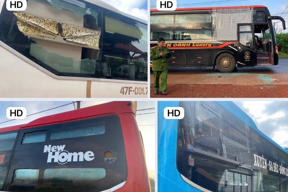 Bắt nóng nhóm đối tượng ném đá làm vỡ kính 6 ô tô khách-1