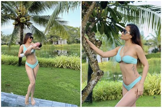 Sinh con hơn 1 tháng, Phương Trinh Jolie tự tin diện bikini khoe bụng phẳng lỳ