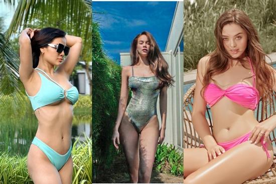 Mỹ nhân Việt tự tin diện bikini, khoe bụng phẳng lì sau 1 tháng sinh con