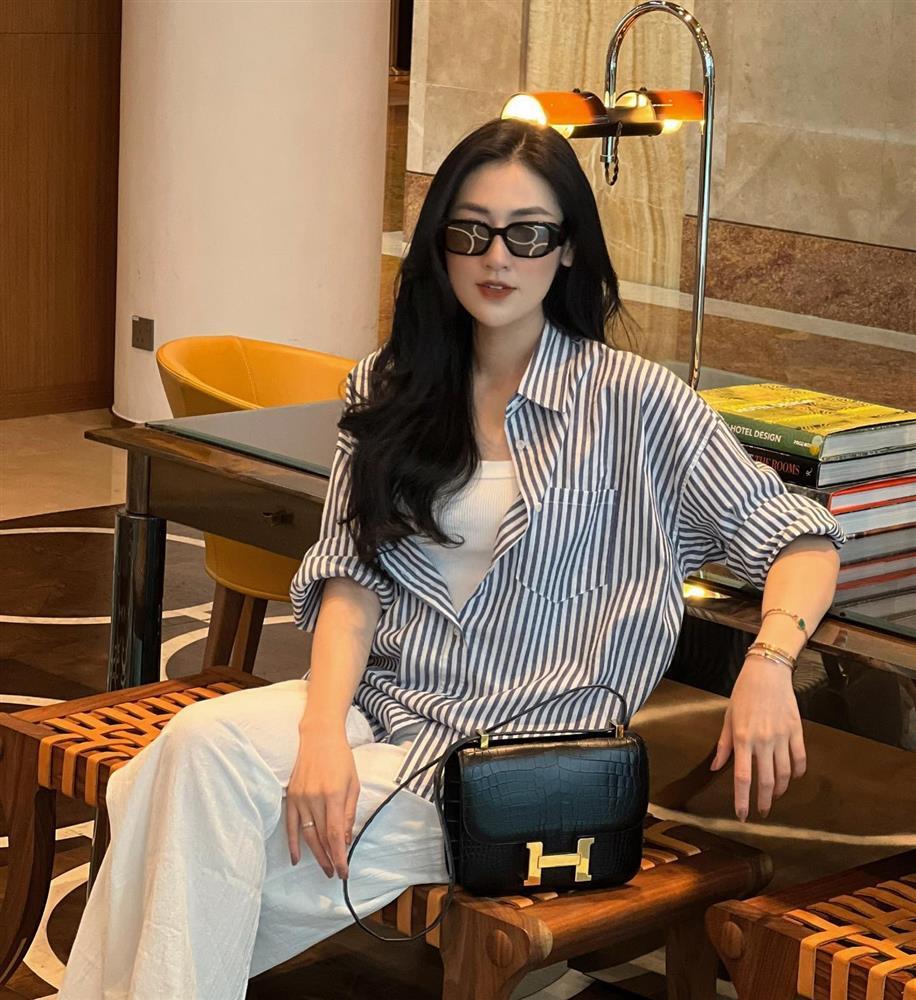 Cách phối áo sơ mi và quần ống rộng đẹp như Á hậu Tú Anh-2