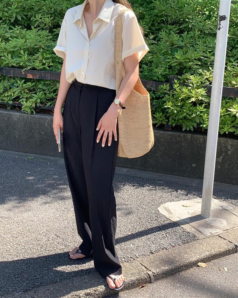 Cách phối áo sơ mi và quần ống rộng đẹp như Á hậu Tú Anh-5