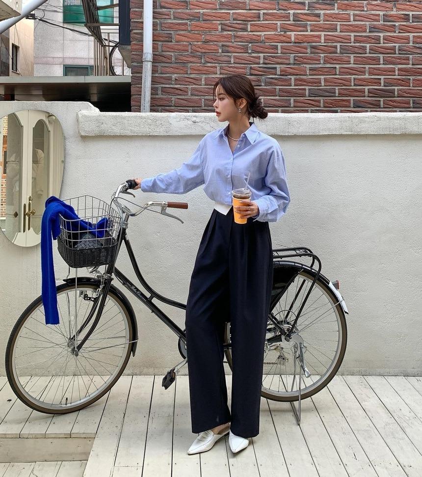 Cách phối áo sơ mi và quần ống rộng đẹp như Á hậu Tú Anh-7