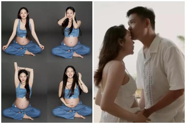 Minh Hằng vẫn diện váy áo cắt xẻ gợi cảm trong suốt thai kỳ-13