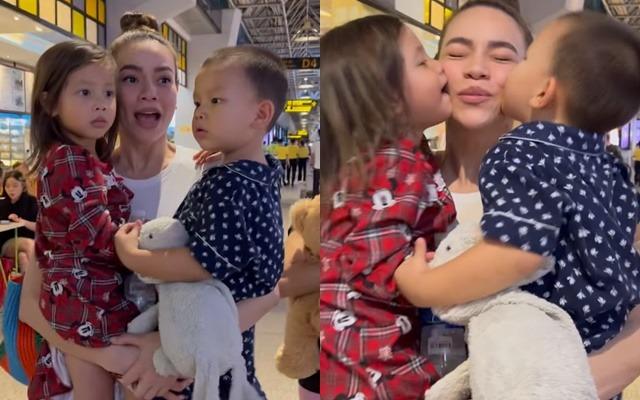 Cuộc hội thoại hài hước của Lisa - Leon khi đón mẹ Hà Hồ ở sân bay-1