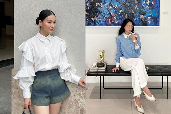 Phong cách diện áo sơ mi chuẩn thanh lịch của Hoa hậu Phương Khánh