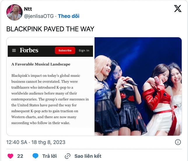 Forbes khen BlackPink mở đường cho Kpop, cư dân mạng phản đối-1