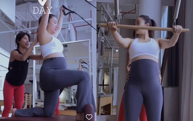 Bụng bầu vượt mặt, Minh Hằng vẫn duy trì thói quen thời con gái-1