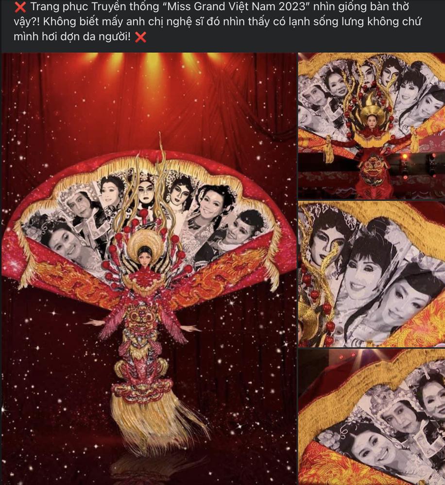 Bộ trang phục dân tộc bị chê giống ban thờ tại Miss Grand Vietnam 2023 nom ra sao?-2
