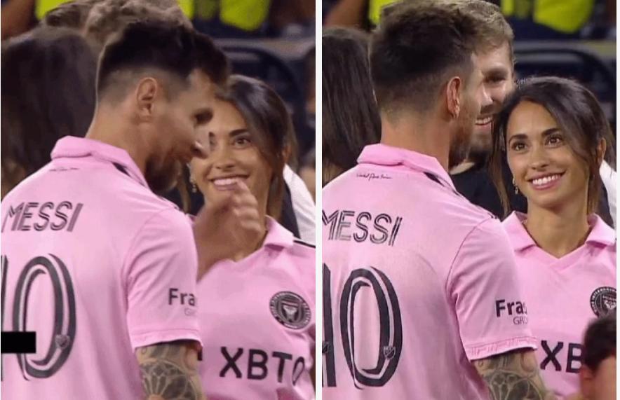 Bà xã gây sốt với ánh nhìn đặc biệt dành cho Messi sau khi siêu sao 36 tuổi có danh hiệu lịch sử-1