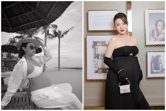 Minh Hằng vẫn diện váy áo cắt xẻ gợi cảm trong suốt thai kỳ