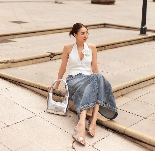 Ninh Dương Lan Ngọc mặc quần short, áo 3 lỗ đi tập, khoe khéo vòng eo vô thực-6