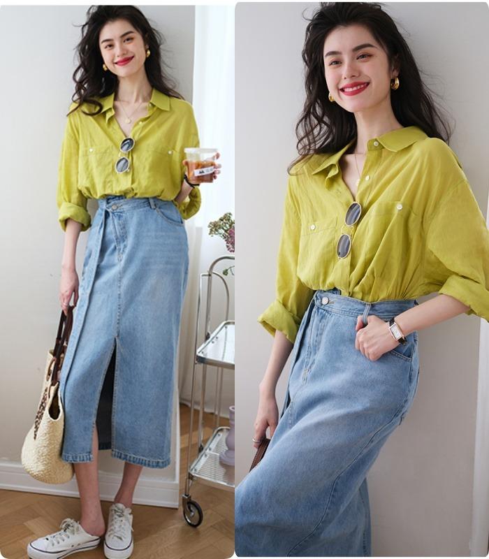 Chân váy denim + sơ mi: Cặp đôi hack tuổi vi diệu cho nàng công sở tuổi 30-2