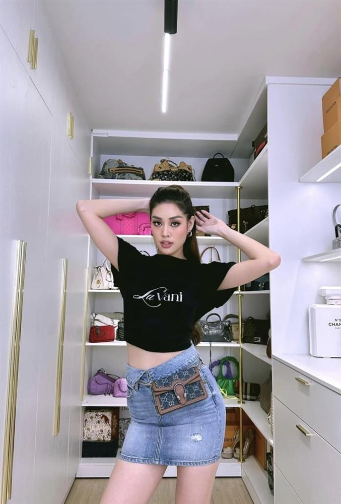 Hoa hậu Khánh Vân khoe tủ đồ hàng hiệu, fan trầm trồ, xuýt xoa-1