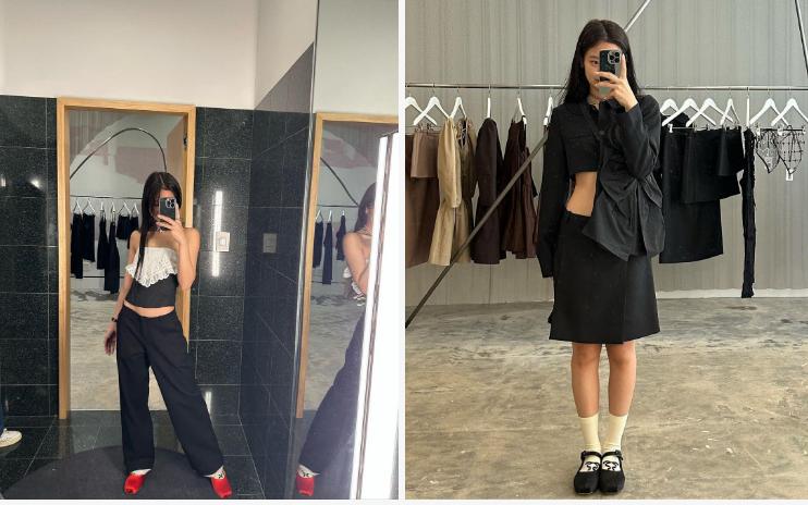 Outfit mùa thu của Jennie toàn đồ trắng đen nhưng biến hóa được theo 3 normal-3