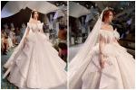 Vợ Hồ Quang Hiếu diện váy cưới làm từ 60m vải trong lần đầu catwalk