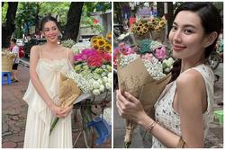 Dàn hoa hậu giản dị xuống phố mùa thu Hà Nội, chụp ảnh bên xe hoa
