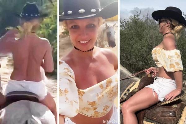 Britney sống phóng túng, để ngực trần cưỡi ngựa giữa lúc ly hôn chồng trẻ-1