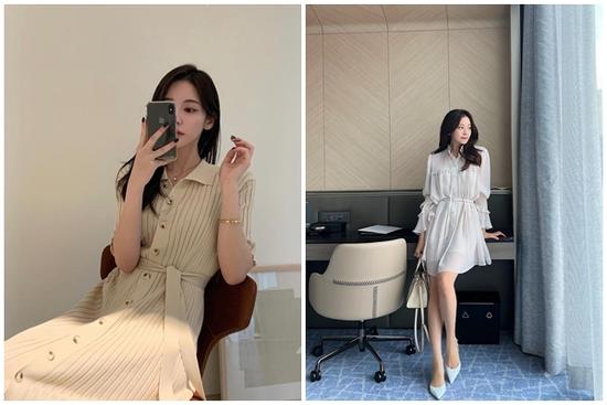 Xu hướng diện cả cây đồ trơn màu được phụ nữ Hàn yêu thích trong mùa thu