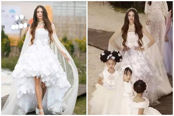 Vợ Tây của Bùi Tiến Dũng làm vedette show thời trang, nhan sắc khác hẳn lúc ở nhà-3