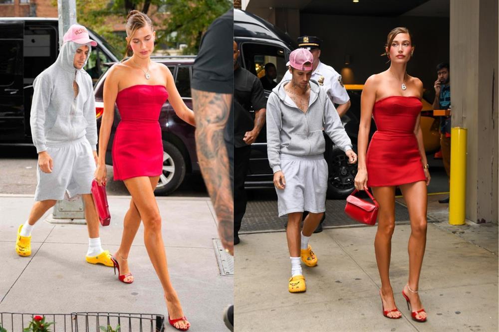Justin Bieber thích ăn mặc lôi thôi, đối lập với phong cách lộng lẫy của vợ-1