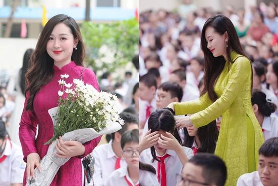 Cô giáo ở Hà Nội bất ngờ nổi tiếng sau lễ khai giảng vì xinh như hot girl