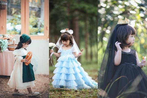 Cô bé 3 tuổi sở hữu hàng trăm váy công chúa mẹ may-1