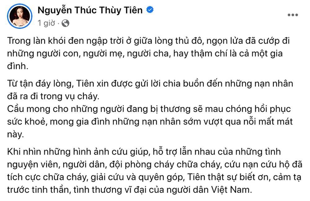 Thùy Tiên và nghệ sĩ Việt góp tiền giúp nạn nhân vụ cháy chung cư mini-1