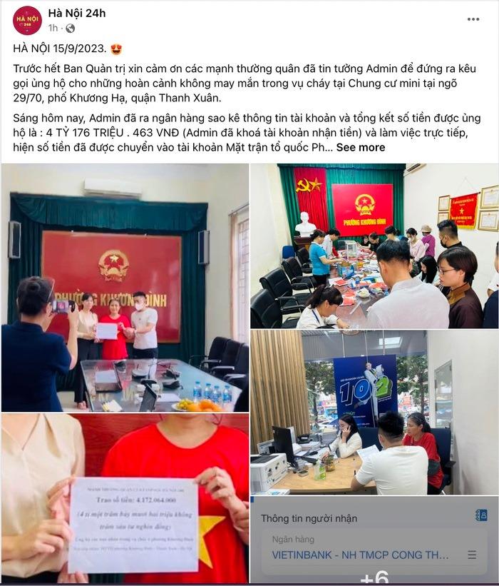 Admin Hà Nội 24h nói về việc Fanpage bay màu sau khi trao hơn 4 tỷ ủng hộ nạn nhân vụ cháy chung cư mini-1