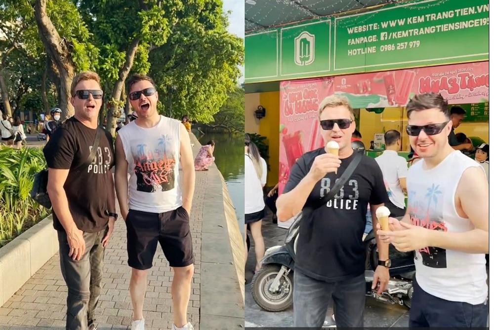 Ban nhạc Mỹ huyền thoại mê món Hà Nội, thích thú ăn bún chả, kem Tràng Tiền-1