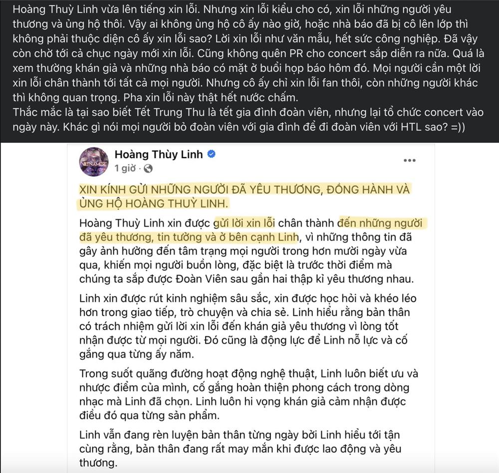 Khán giả gay gắt sau lời xin lỗi hời hợt của Hoàng Thùy Linh-2