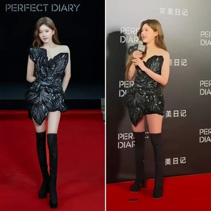 Triệu Lộ Tư bị bóc trần chỉnh sửa ảnh quá đà, kéo chân như 1,7 m-2