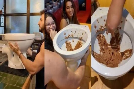 Nhà hàng bán món kem sô cô la bày trong bồn cầu thật gây tranh cãi