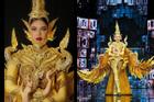 Hoa hậu Hòa bình Thái Lan mang trang phục dân tộc dát vàng sang Việt Nam