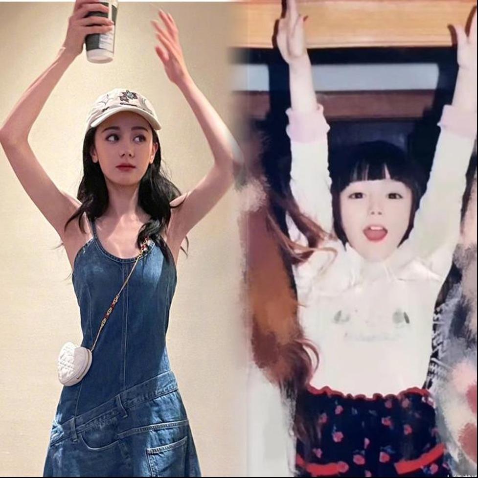 Ảnh hồi bé của Địch Lệ Nhiệt Ba đốn gục tim khán giả-2